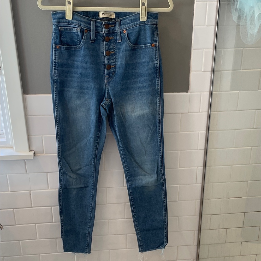 Madewell High Rise Button-Fly Blue Jeans